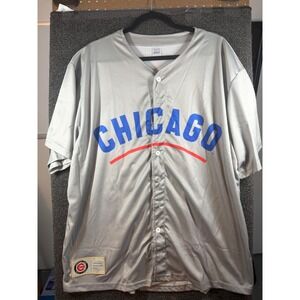 BWM Global Chicago Cubs Jersey Mens XXL Grey Official Bleacher Bum Budweiser